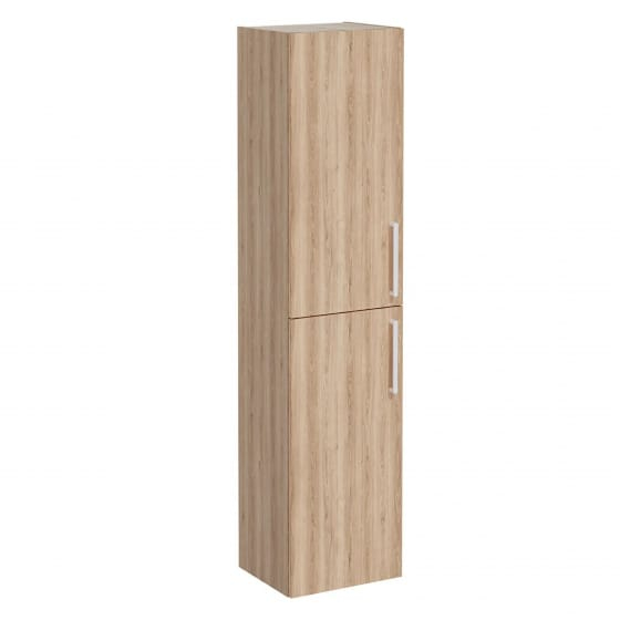 Image of VitrA: Root Flat Wall-hung Tall Cabinet Unit in Natural Finish (400mm)