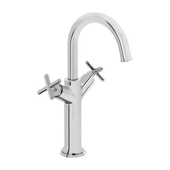 Image of VitrA: Origin Classic Tall Basin Mixer Tap with Cross Handles