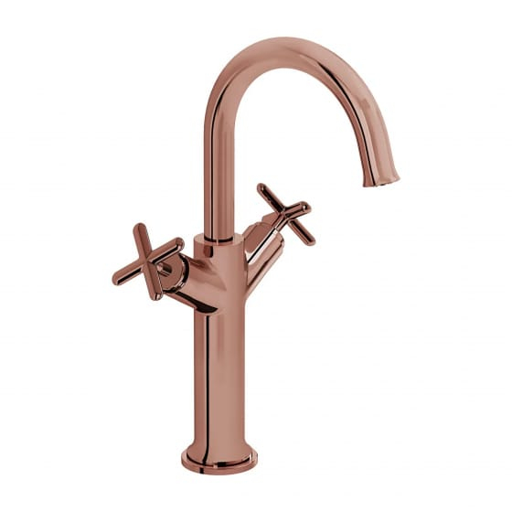 Image of VitrA: Origin Classic Tall Basin Mixer Tap with Cross Handles