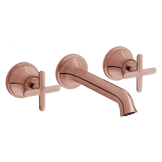Image of VitrA: Origin Classic Wall-mounted Basin Mixer Tap with Crosshead Handles