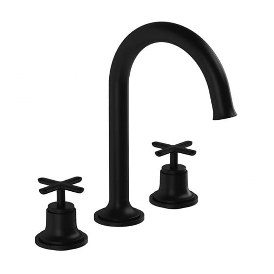 Image of VitrA: Origin Classic 3-Hole Basin Mixer Tap with Crosshead Handles