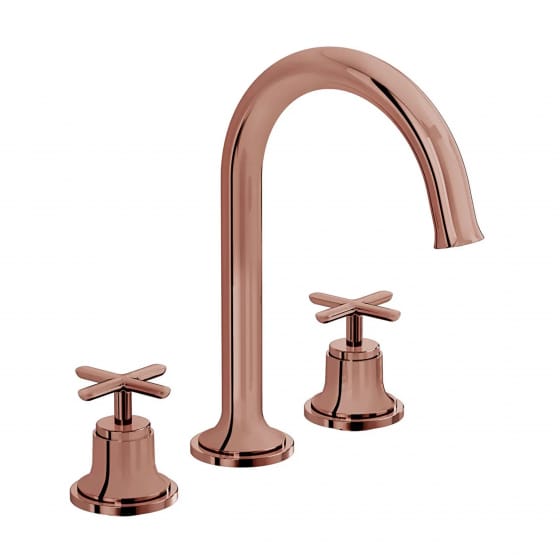 Image of VitrA: Origin Classic 3-Hole Basin Mixer Tap with Crosshead Handles