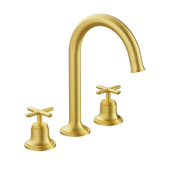 Image of VitrA: Origin Classic 3-Hole Basin Mixer Tap with Crosshead Handles