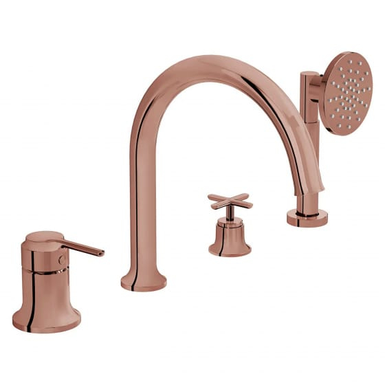 Image of VitrA: Origin Classic Deck-mounted Bath Shower Mixer Tap with Hand Shower