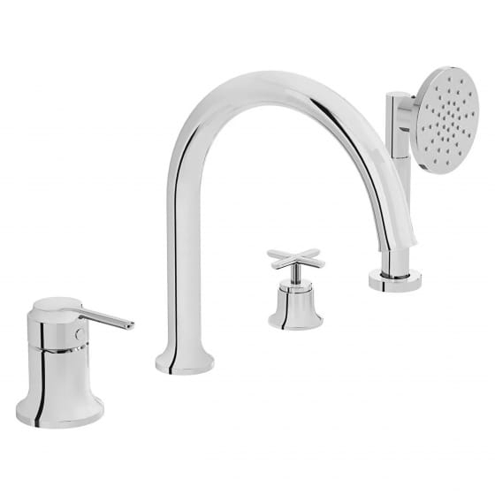 Image of VitrA: Origin Classic Deck-mounted Bath Shower Mixer Tap with Hand Shower