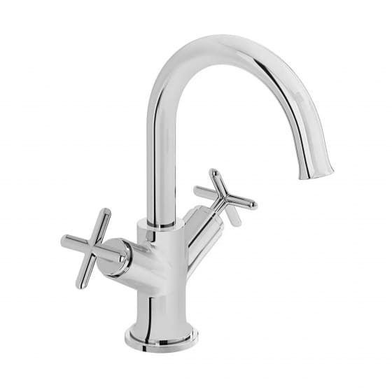 Image of VitrA: Origin Classic Deck-mounted Basin Mixer Tap with Two Cross Handles