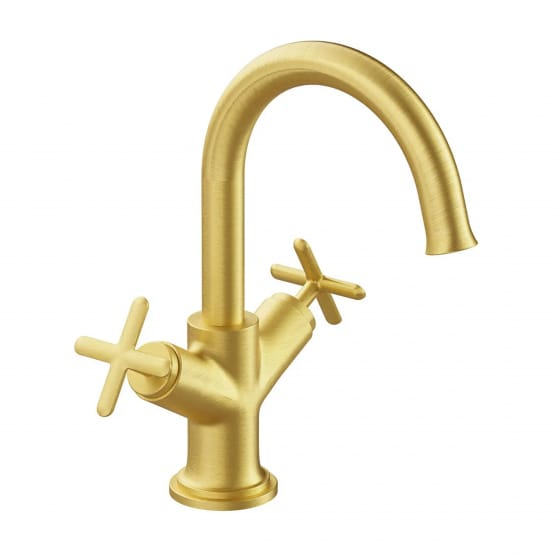Image of VitrA: Origin Classic Deck-mounted Basin Mixer Tap with Two Cross Handles
