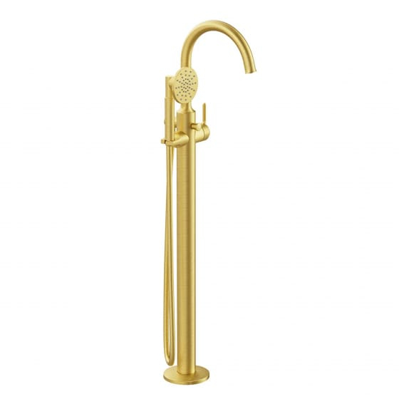 Image of VitrA: Origin Classic Floor-mounted Bath Mixer Tap with Hand Shower