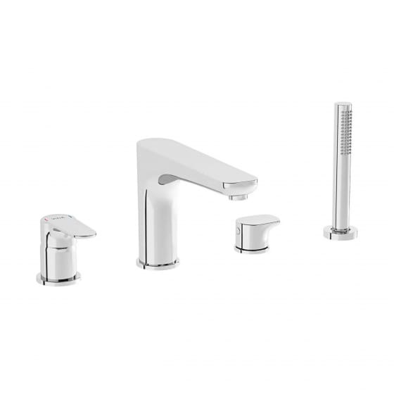 Image of VitrA: Root Round 4-Hole Bath Shower Mixer Tap With Hand Shower