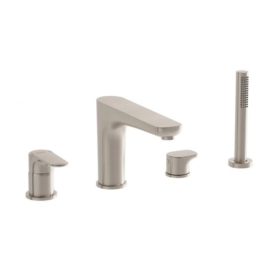 Image of VitrA: Root Round 4-Hole Bath Shower Mixer Tap With Hand Shower