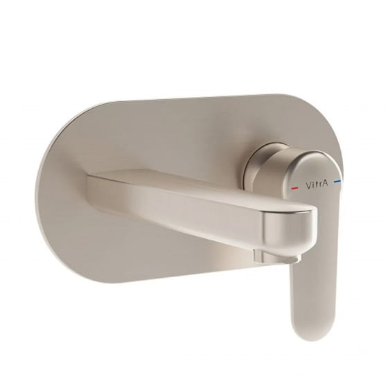 Image of VitrA: Root Round Wall-mounted Basin Mixer Tap with Lever Handle