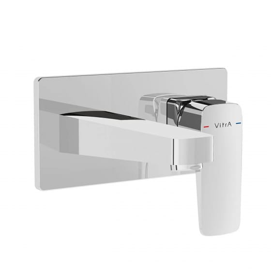 Image of VitrA: Root Square Wall-mounted Basin Mixer Tap
