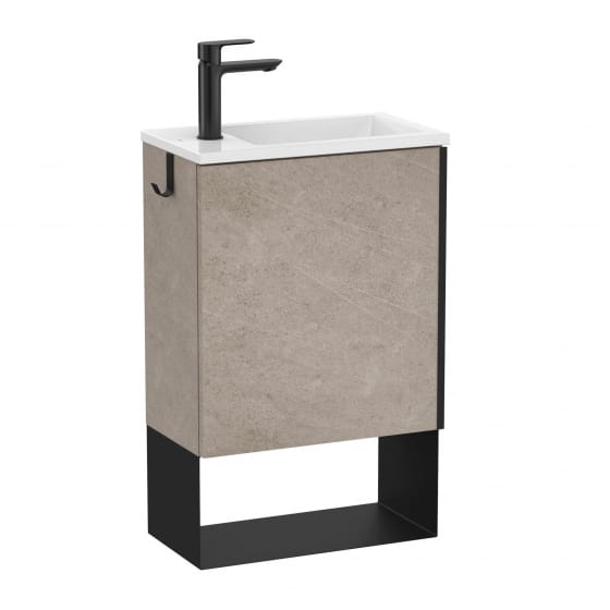 Image of Roca: Mini Cloakroom Wall-hung Vanity Unit and Basin with One Door (465mm)