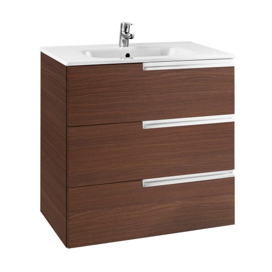 Image of Roca: Victoria-N Unik Wall-hung Vanity Unit with Basin & Three Drawers (1000mm)