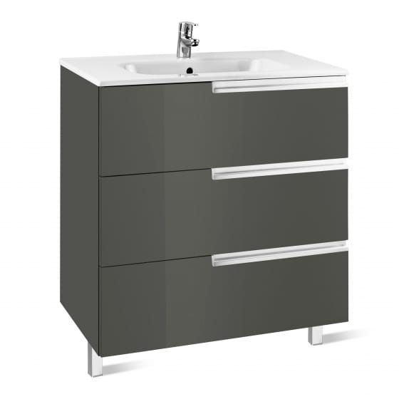 Image of Roca: Victoria-N Unik Wall-hung Vanity Unit with Basin & Three Drawers (1000mm)