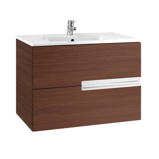 Image of Roca: Victoria-N Unik Wall-hung Vanity Unit with Square Basin and Two Drawers (800mm)