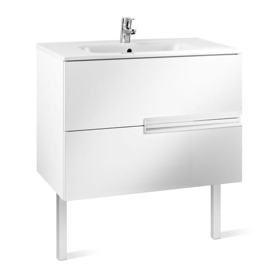 Image of Roca: Victoria-N Unik Wall-hung Vanity Unit with Square Basin and Two Drawers (800mm)