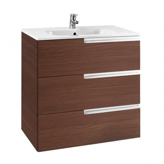 Image of Roca: Victoria-N Unik Wall-hung Vanity Unit with Basin & Three Drawers (700mm)
