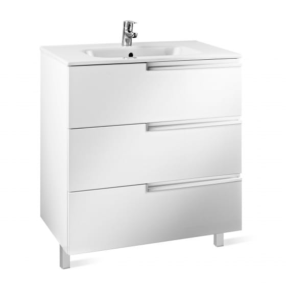 Image of Roca: Victoria-N Unik Wall-hung Vanity Unit with Basin & Three Drawers (700mm)