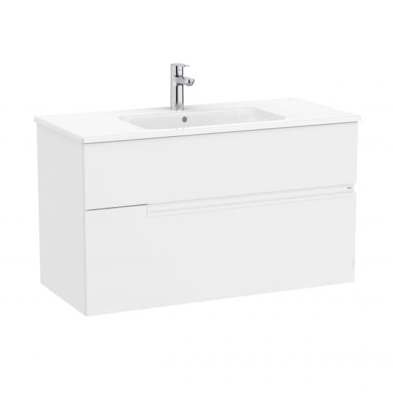 Image of Roca: Victoria-N Unik Wall-hung Wide Vanity Unit with Basin & Two Drawers (1000mm)