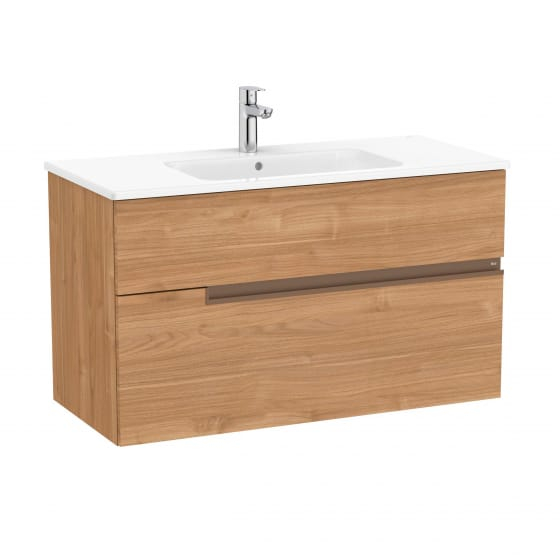 Image of Roca: Victoria-N Unik Wall-hung Wide Vanity Unit with Basin & Two Drawers (1000mm)