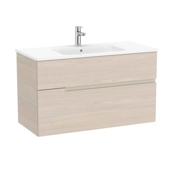 Image of Roca: Victoria-N Unik Wall-hung Wide Vanity Unit with Basin & Two Drawers (1000mm)