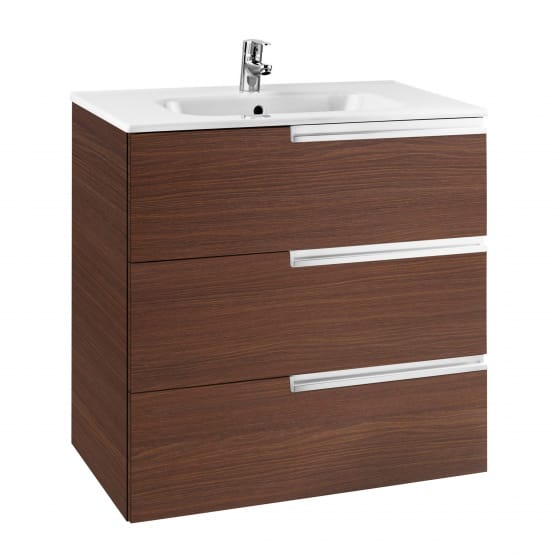 Image of Roca: Victoria-N Unik Wall-hung Vanity Unit with Basin and Three Drawers (600mm)