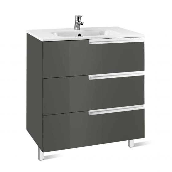 Image of Roca: Victoria-N Unik Wall-hung Vanity Unit with Basin and Three Drawers (600mm)