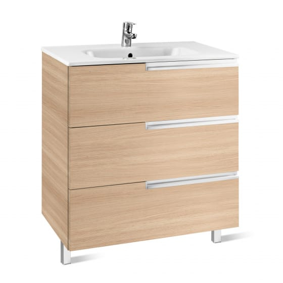Image of Roca: Victoria-N Unik Wall-hung Vanity Unit with Basin and Three Drawers (600mm)