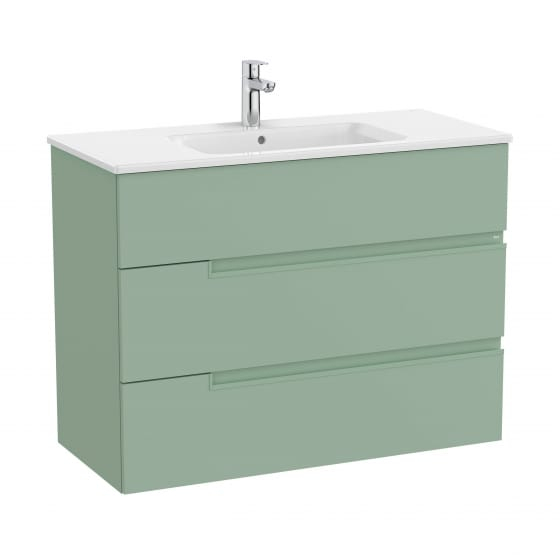 Image of Roca: Victoria-N Unik Wall-hung Vanity Unit with Basin & Three Drawers (1000mm)