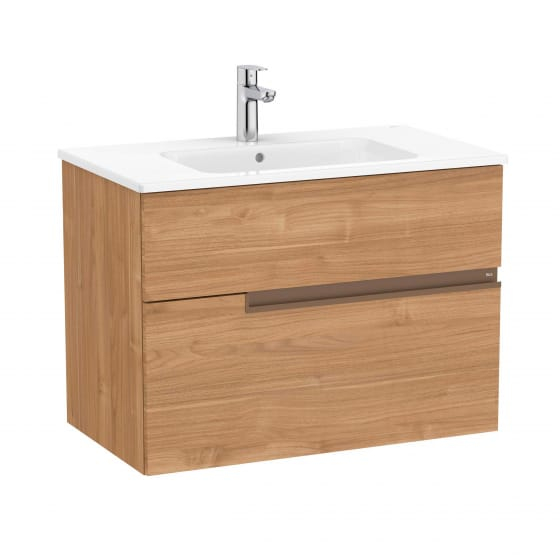 Image of Roca: Victoria-N Unik Wall-hung Vanity Unit with Basin & Two Drawers (800mm)