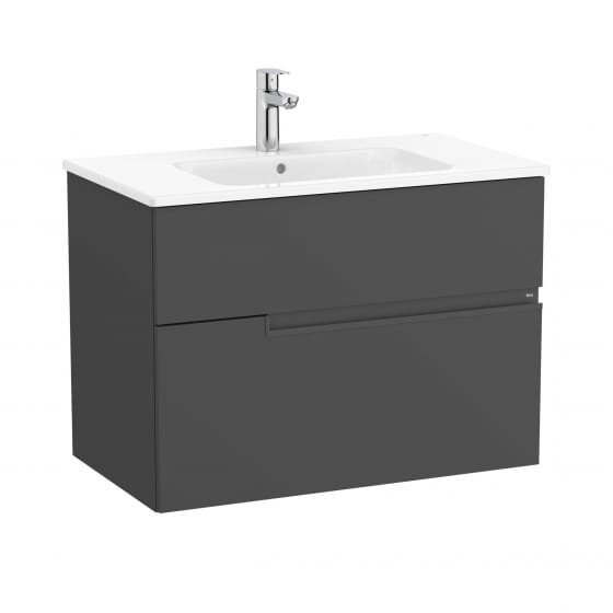 Image of Roca: Victoria-N Unik Wall-hung Vanity Unit with Basin & Two Drawers (800mm)