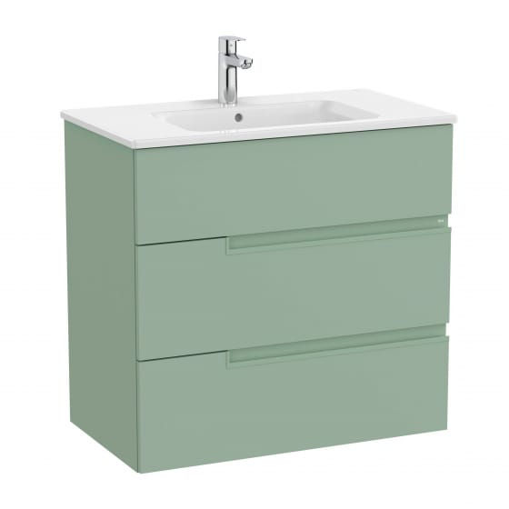 Image of Roca: Victoria-N Unik Wall-hung Vanity Unit with Basin & Three Drawers (800mm)
