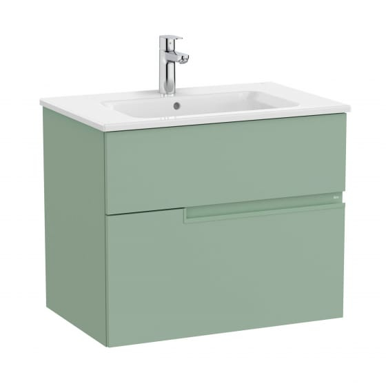 Image of Roca: Victoria-N Unik Wall-hung Compact Vanity Unit with Basin & Two Drawers (700mm)