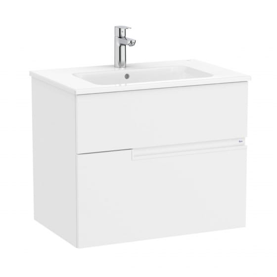 Image of Roca: Victoria-N Unik Wall-hung Compact Vanity Unit with Basin & Two Drawers (700mm)
