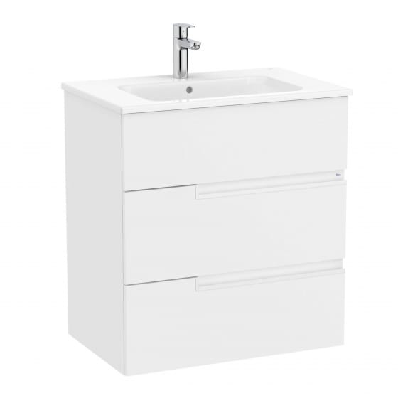 Image of Roca: Victoria-N Unik Wall-hung Vanity Unit with Basin & Three Drawers (700mm)