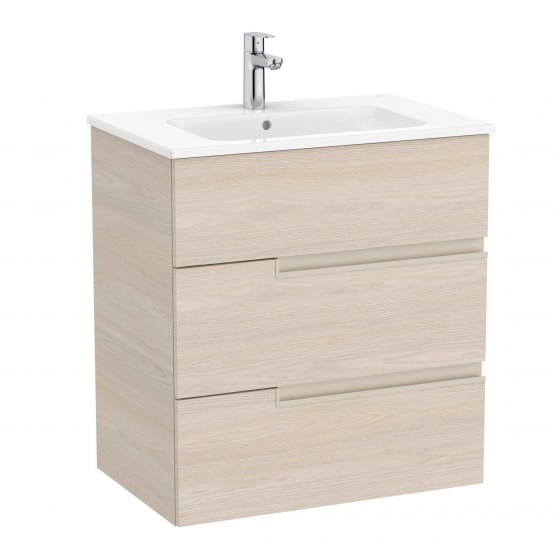 Image of Roca: Victoria-N Unik Wall-hung Vanity Unit with Basin & Three Drawers (700mm)