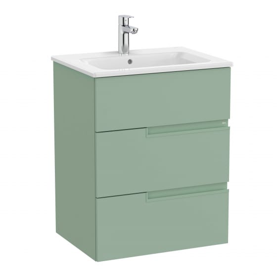 Image of Roca: Victoria-N Unik Wall-hung Vanity Unit with Basin & Three Drawers (600mm)
