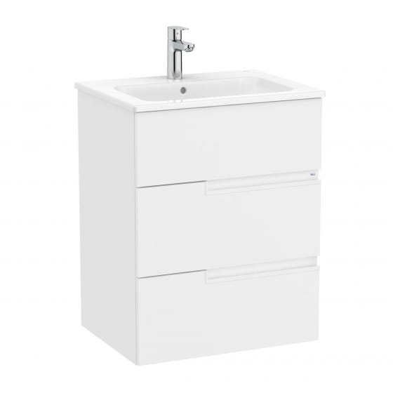 Image of Roca: Victoria-N Unik Wall-hung Vanity Unit with Basin & Three Drawers (600mm)