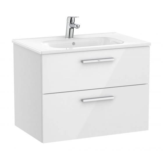 Image of Roca: New Victoria Wall-hung Vanity Unit with Two Drawers (700mm)