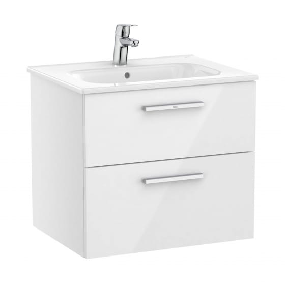 Image of Roca: New Victoria Wall-hung Vanity Unit with Basin & Two Drawers (600mm)
