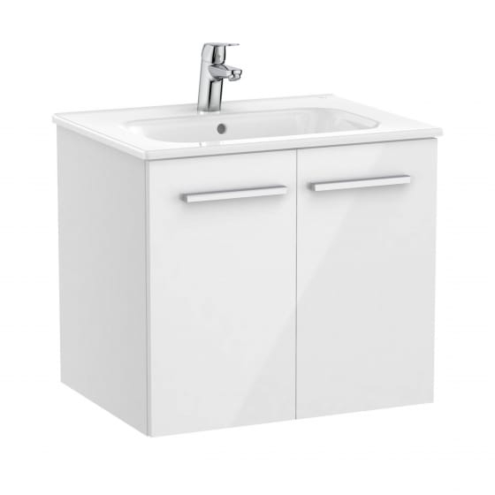 Image of Roca: New Victoria Wall-hung Vanity Unit with Basin & Two Doors (600mm)