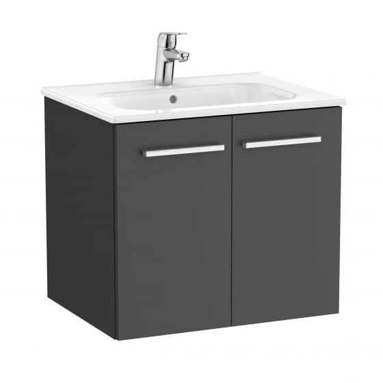 Image of Roca: New Victoria Wall-hung Vanity Unit with Basin & Two Doors (600mm)