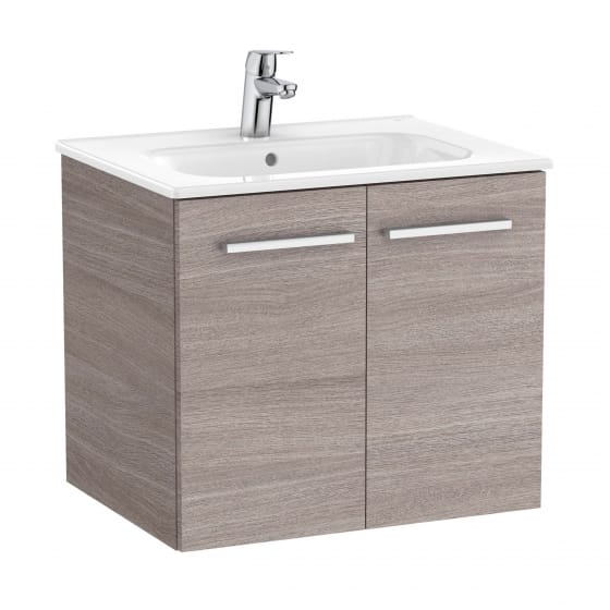 Image of Roca: New Victoria Wall-hung Vanity Unit with Basin & Two Doors (600mm)