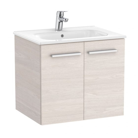 Image of Roca: New Victoria Wall-hung Vanity Unit with Basin & Two Doors (600mm)
