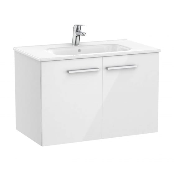 Image of Roca: New Victoria Wall-hung Vanity Unit with Basin & 2 Doors (800mm)