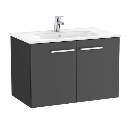 Image of Roca: New Victoria Wall-hung Vanity Unit with Basin & 2 Doors (800mm)