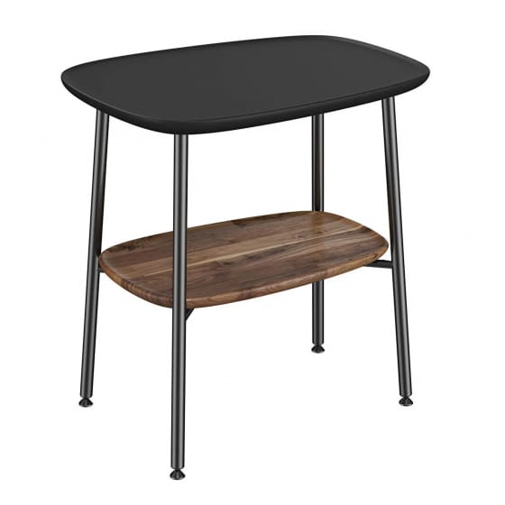 Image of VitrA: Plural Small Table with Pedestal (550mm, Matt Black)