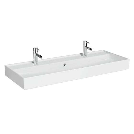 Image of VitrA ArchiPlan Countertop Dual Basins with Two Tap Holes (1200mm)