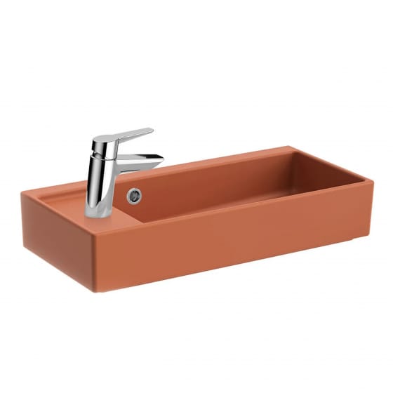 Image of VitrA ArchiPlan Compact Rectangular Basin with Left Tap Hole (600mm)